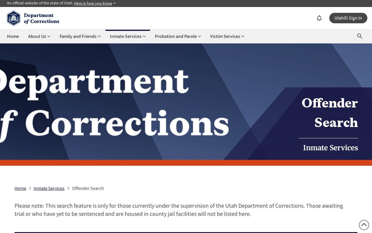 Sevier County criminal history and Utah corrections status search